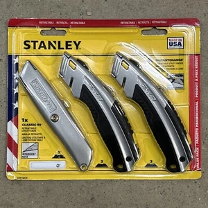 Stanley Fat Max einziehbares Allzweck Teppich Teppich Teppichmesser Messer Set (3er-Pack) - Bild 1 von 4