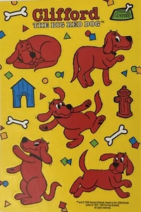 CLIFFORD THE BIG RED DOG Sticker(11pc)4"x6”•Vintage 1998 •Pet•Animal•Best Friend - Picture 1 of 8