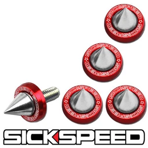 5 PC CHROME SPIKED RED WASHER/BOLT FENDER/BUMPER ENGINE DRESS UP KIT P5 - Bild 1 von 1