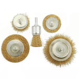 Set 5 PZ Spazzola Filo per Trapano Tazza Ruota Pulizia Metallo Acciaio Ruggine Ottone Utensili - Foto 1 di 5