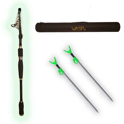 WASP Telescopic Fishing Rod & Rod Holder Combo - Image 1 of 4