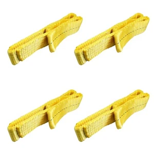 Paquete de 4 correas de elevación industriales de 2" x 3 pies con eslinga para ojos retorcidos 3100 libras - Imagen 1 de 7