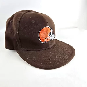 Cleveland Browns Hat Mens 7 3/8 Brown Capline Fitted Original Flat NFL Football - Picture 1 of 9