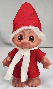 Vintage DAM Troll / Elfe Weihnachten 1980 rote Mütze Original Outfit 8" - Bild 1 von 7