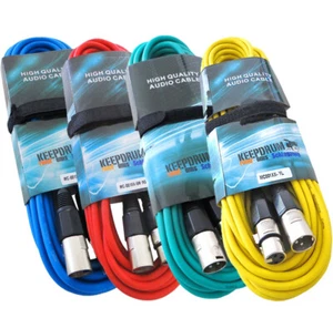 keepdrum 4x 6m Mikrofonkabel Set XLR RD-BL-GR-YW - Picture 1 of 5