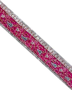 Vintage Indian Multi color Sari Border Hand Beaded Indian Craft Trim Lace Sew - Picture 1 of 7