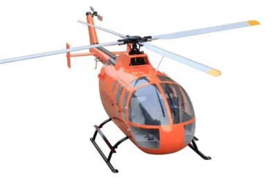 800 Size BO-105 ARF Luftrettung RC Helicopter scale Fuselage  BO-105 Orange ARF - Image 1 of 4