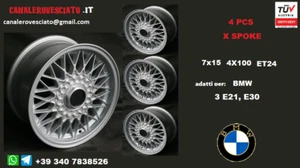 4 JANTES ALU STYLE BBS 7X15 7j 15 pouces BMW 3ER E21 E30 WHEELS 4X100 - Bild 1 von 11