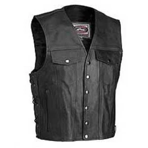 NOS RIVER ROAD 091700 FRONTIER LEATHER VEST BLACK SIZE MENS 3XL - Picture 1 of 1