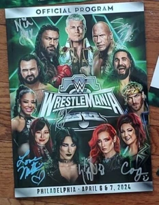 WWE Signed Programs - Wrestlemania 40 Iyo Sky, Natalya, Cora Jade, Nia Jax ++++ - Picture 1 of 7
