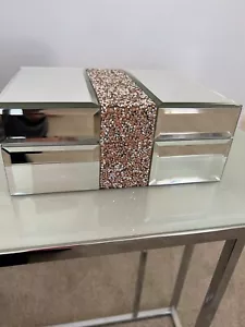 Christian Siriano Mirrored Jewelry Box With Rose Gold sequences FREE SHIPPING - Picture 1 of 8