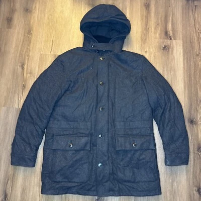 ERMENEGILDO ZEGNA гуся с подкладкой шерсти саржи пуховик парка пальто капюшон куртка 54R - Изображение 1 из 4