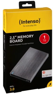 Intenso HDD externe Festplatte Memory Board 2,5 Zoll 1TB USB 3.0 anthrazit - Bild 1 von 3
