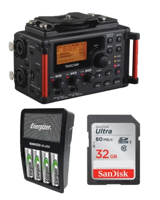 Tascam DR-60DMKII Portable Audio Recorder,Rechargeable Batteries,32 GB SD Card - Image 1 of 2