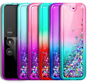For Apple TV 4th 5th Gen / 4K Siri Remote Control Case Liquid Glitter Cover - Picture 1 of 31