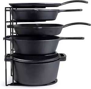 Heavy Duty Pots and Pans Organizer - Extra Large 5-Tier Rack - Holds Cast Iron S - Picture 1 of 12