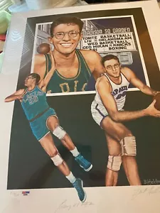 HOFer George Mikan NBA Lakers Authentic Autographed 18x24 Lithograph PSA Cert - Picture 1 of 4