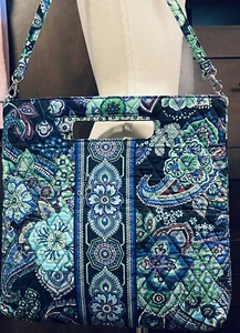 Vera Bradley Azul Rapsodia Verde Cachemira Floral Vacaciones Bolso de Hombro Cartera Nuevo - Imagen 1 de 8