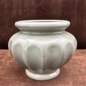 Fioriera vintage Haeger ceramica opaca oliva Celadon verde FTD vaso 5,25"x6" - Foto 1 di 14