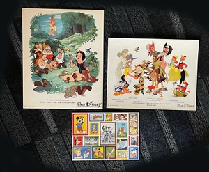 3 tarjetas de fans vintage de Disney: Blancanieves, Melody Time, galería de imágenes de TV/películas del '55 - Imagen 1 de 2