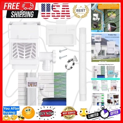 Desviador de barril de lluvia duradero con filtro extraíble - ajuste de bajante flexible Foto 1 de 4