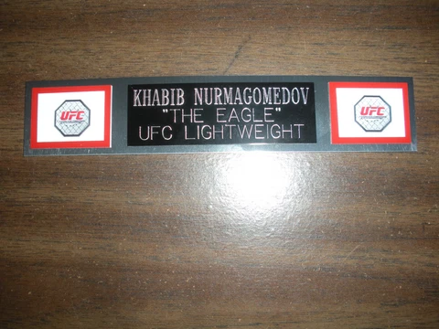 KHABIB NURMAGOMEDOV (UFC) NAMEPLATE FOR SIGNED TRUNKS DISPLAY/PHOTO/PLAQUE Cover