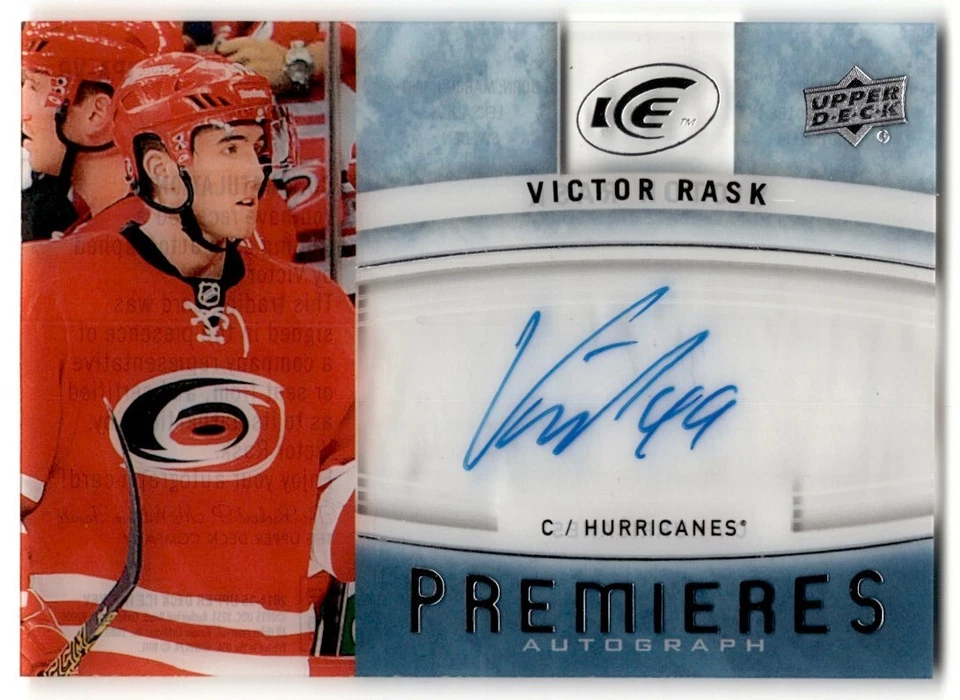 2014-15 Upper Deck Ice Premieres Victor Rask Rookie Auto #IPA-VR Carolina - Image 1 of 2