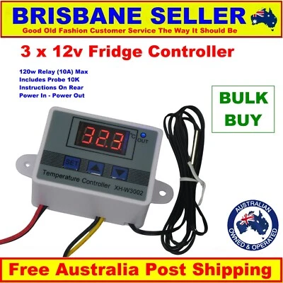 12V FRIDGE THERMOSTAT DIGITAL REFRIGERATOR FREEZER TEMPERATURE 10A 3 x or 1 x - image 1 of 4