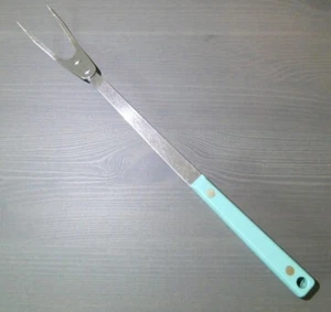 Tenedor de carne cortador afilado Royal Brand azul agua turquesa utensilio de cocina - Imagen 1 de 6