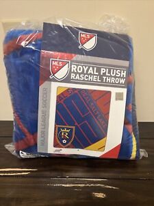 MLS Real Salt Lake City Royal Plush Raschel Throw Blanket 50" x 60" 