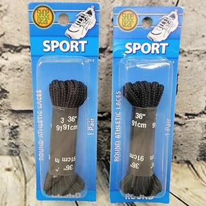 2 Pack - BLACK 36" Inch Round Athletic Sport Shoe Laces Item# 73-2 by Shoe Gear - Picture 1 of 5