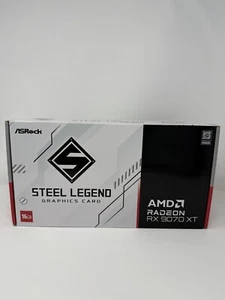 ASRock AMD Radeon RX 9070 XT Steel Legend triple ventilateur 16 Go GPU LIVRAISON GRATUITE LE JOUR MÊME - Photo 1/3