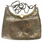 Vintage Gold Mesh 9”x7” Art Deco Purse Sequined Clutch Evening Bag Flapper NICE!