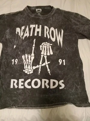 Camisa Death Row Records Mujer Talla M De Colección 1991 Negra Envejecida Manga Corta Foto 1 de 4