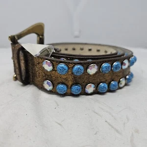 Cintura Guess pietre opache e finto rame turchese 955124 grande ecopelle L 33" - Foto 1 di 10