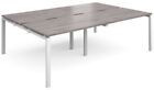 Adapt sliding top double back to back desks 2400mm x 1600mm - white frame, grey 