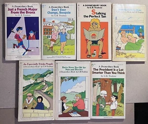 Lot of 7 different vintage DOONESBURY paperbacks by G.B. Trudeau HUMOR LOT B - Picture 1 of 3
