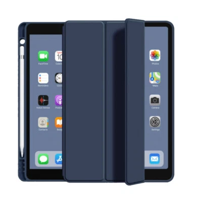 For iPad 7th 8th 9th Air1 2 Mini 5 iPad Pro Smart Wake Case Cover Pencil Holder - Image 1 of 4