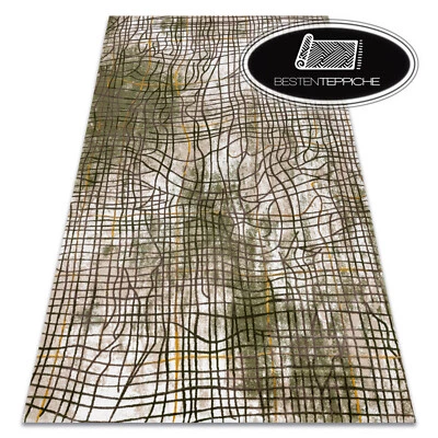 Modernas alfombras tejidas gruesas y densas de acrílico "Uskup" 9483 verde abstracción Foto 1 de 4