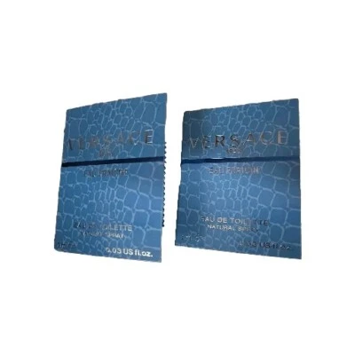 Versace Eau Fraiche Eau De Toilette Eau De Toilette Masculino Amostra Cardada Spray 0,03 oz/1 ml X2  - Imagem 1 de 2
