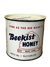 Beekist Honey Blue Label 4 LBS Tin Vintage White Ontario Toronto Canada