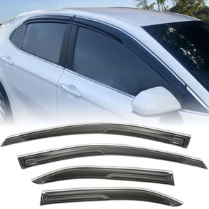 Para Toyota Camry 2007-2011 Visera de ventana Ventilación Protector de lluvia Deflector con moldura cromada - Imagen 1 de 15