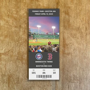 2025 Boston Red Sox Replica Ticket Stub anpassbar jeder Sitzplatz jedes Spiel im Fenway - Bild 1 von 3