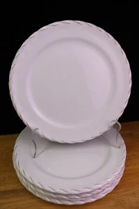 Pottery Barn China All White 9 " Plates WHIPSTITCH Set of 4 Red Clay Italy - Picture 1 of 5