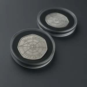 40 mm ACRYLIC COIN CAPSULES WITH INSERT FOR 50 pence coins (1,5,10,20 pcs) - Picture 1 of 7