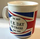 V.E. Day 50th Anniversary Mug with Winston Churchill Image Marked STL England