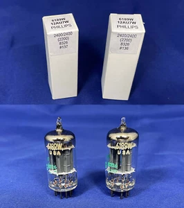 Phillips 12AU7A Gain Matched Pair Military Grade - 6189W, Great Sound - Picture 1 of 3