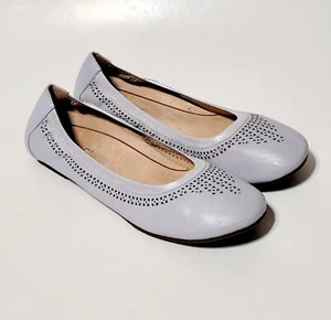 Vionic Whisper Lavender Gray Cut Out Leather SlipOn Ballet Flats Shoes Wms 8.5US - Picture 1 of 17