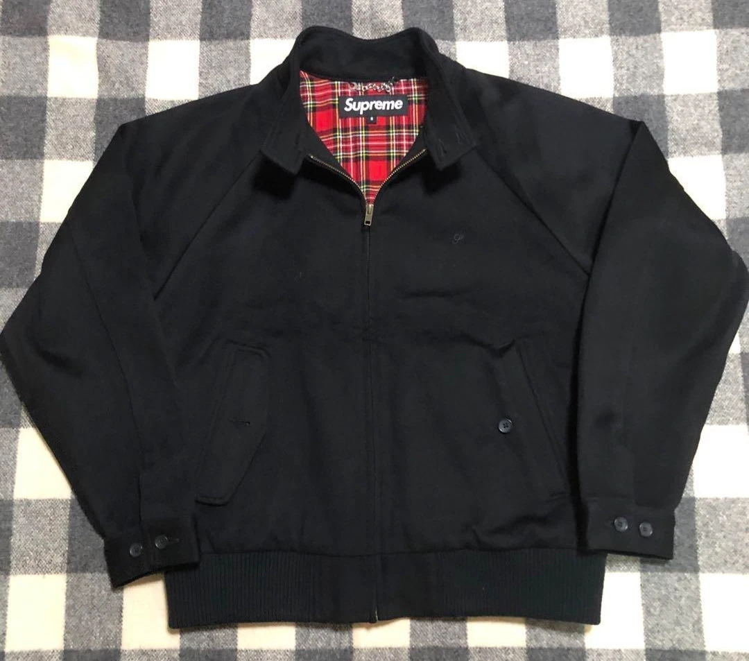 ジャケット・アウター LoroPiana SUPREME Wool Harrington Jacket Supreme x Loro Piana Wool Harrington Jacket Size S 2019 FW Black