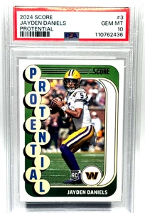 Jayden Daniels Rookie Card PSA 10 2024 Score  Nfl Draft #3 (RC) - Picture 1 of 2